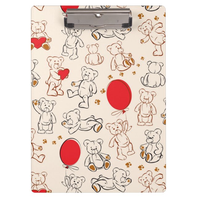 Textur Mit Teddybären Klemmbrett (Vorderseite)