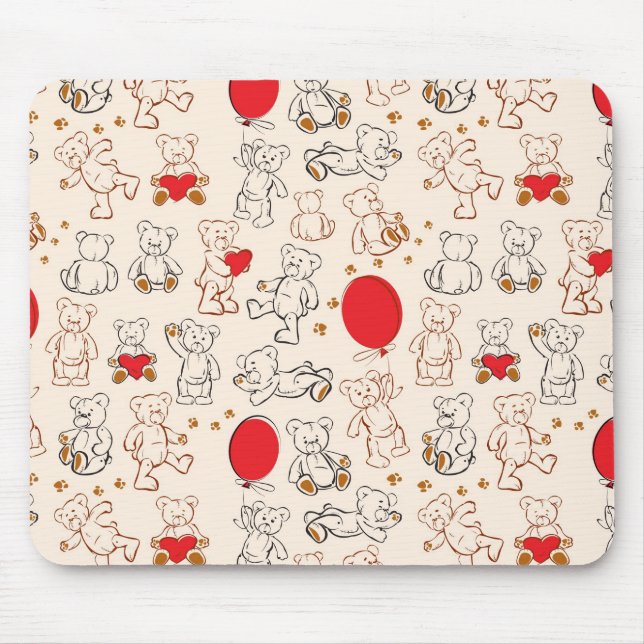 Textur mit Teddybären Mousepad (Vorne)