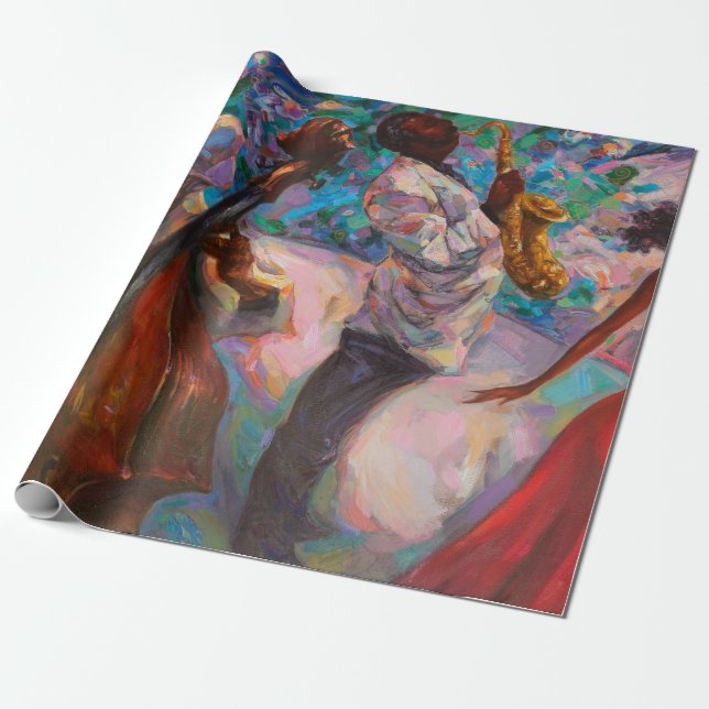 Textur, Ölmalerei, Kunst, Jazz, Blues, Tradition Geschenkpapier (Ungerollt)
