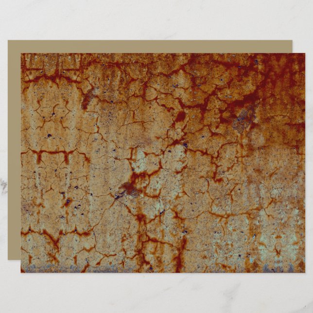 Textur Orangen Rost Vintag rustikale Decoupage (Vorne/Hinten)