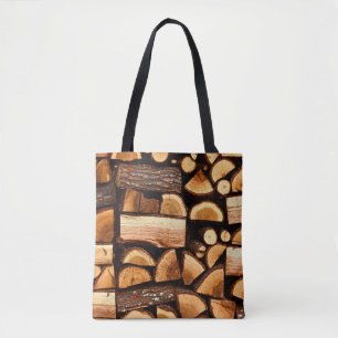 Textur. Pile aus gehacktem Brennholz, Winter Tasche