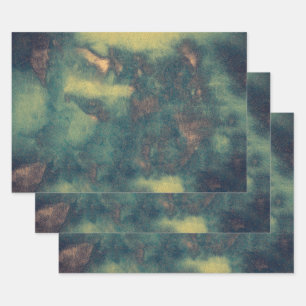 Textur Rustikale Vintag grünbraun Aquamarin Abstra Geschenkpapier Set