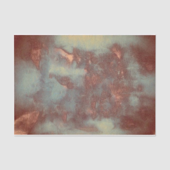 Textur Rustikale Vintage Aquamarin Brown Land Abst Seidenpapier (Vorderseite)