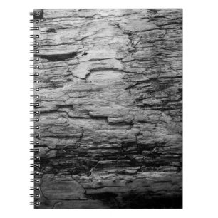 Textur schwarz-weißer Holzbaum Notizblock