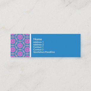 Textur Tone - Terrazzo Muster - Blau Mini Visitenkarte