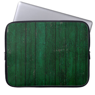 Textur und Hintergrund Altes Holz lackierte grüne  Laptopschutzhülle