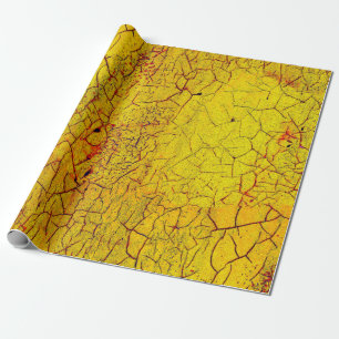 Textur von alter gelber Farbe gerissenabstract,gea Geschenkpapier