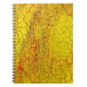 Textur von alter gelber Farbe gerissenabstract,gea Notizblock