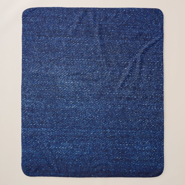 Textur von Denim Jeans Stoff Hintergrund Sherpadecke (Vorderseite)