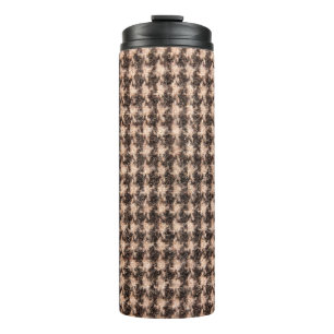 Textur von Tartan Design Tuch. Thermosbecher