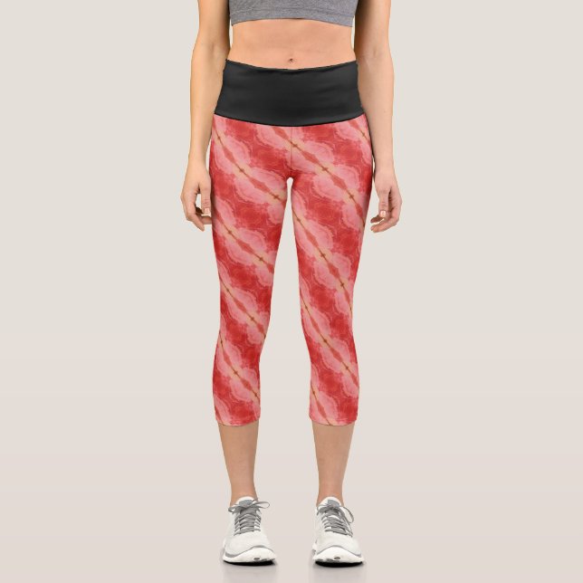 Textura #1 de la obra El corazón de los... Capri Leggings (Vorderseite)