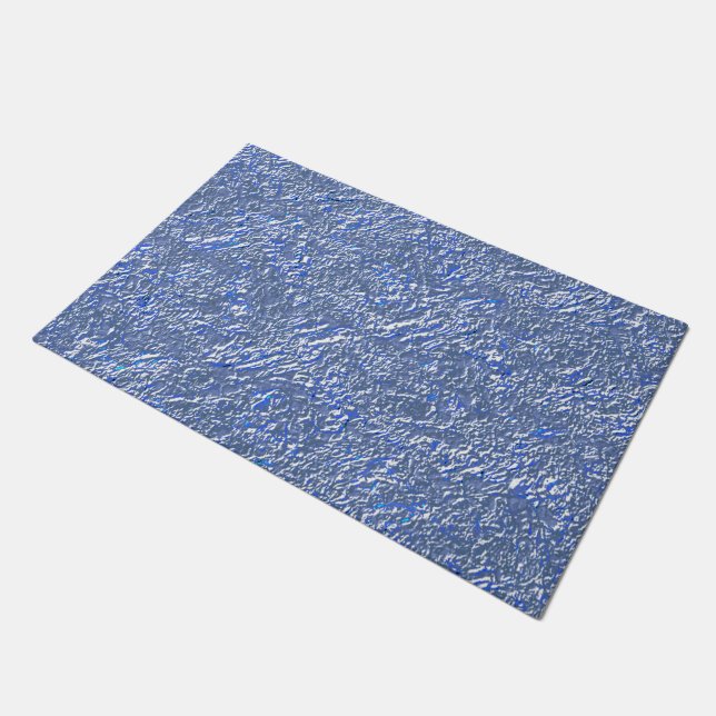 Textura rústica azul e efeito prateado fußmatte (Schrägansicht)