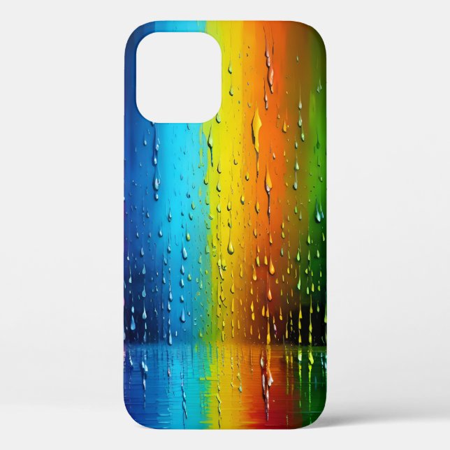 Texturblau-gelb-orange-grünes Regenbogenmuster Case-Mate iPhone Hülle (Rückseite)
