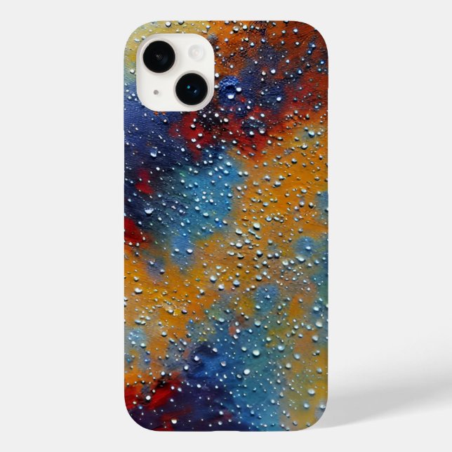 Texturblau, gelb, Spritzer, Malmuster Case-Mate iPhone 14 Plus Hülle (Rückseite)