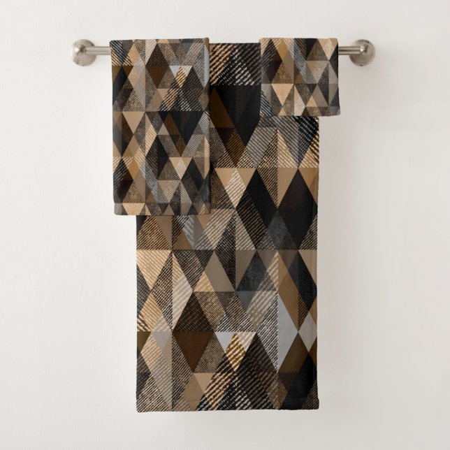 Texturbraune Farbe mit Beige Badhandtuch Set (Insitu)