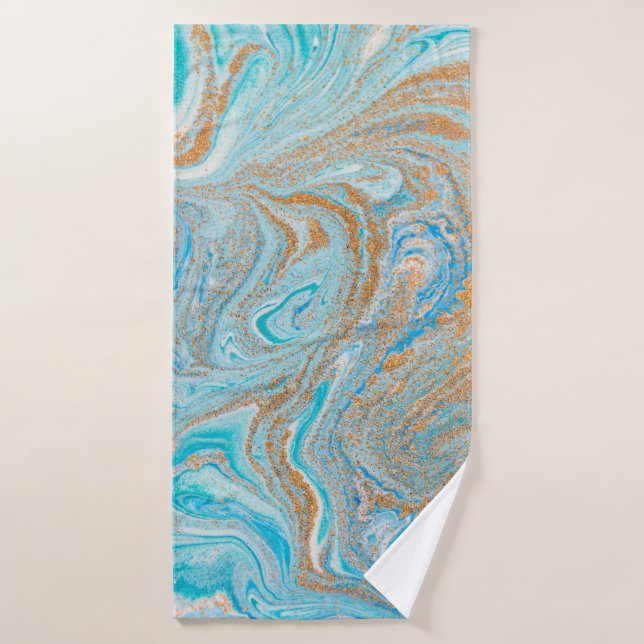 texture Abstraite en marbre bleu (Serviette de bain)