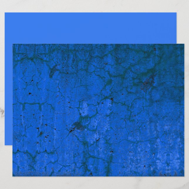Texture Blue Country Rustikaler Vintager Grunge (Vorne/Hinten)