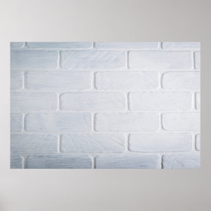 Texture brick wall white paint poster