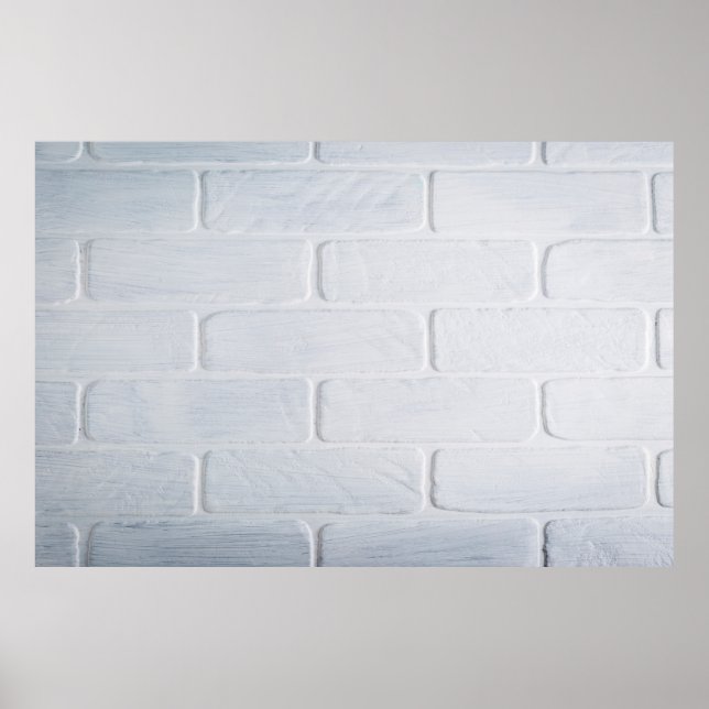 Texture brick wall white paint poster (Vorne)