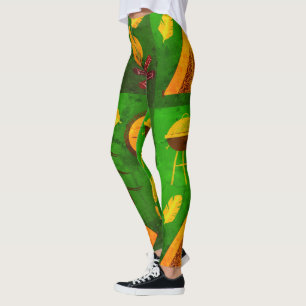 Texture Effet Camping vert Leggings
