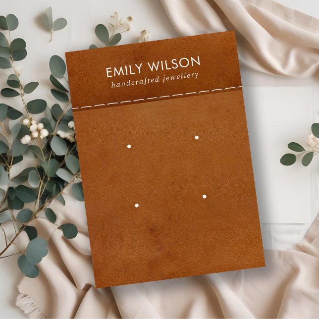 TEXTURE EN CUIR BRANCHÉ 2 CARTE D'AFFICHAGE D'ÉTIQ (Créateur téléchargé)