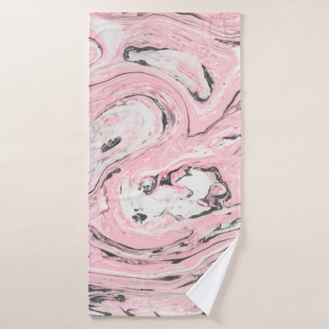 Texture en marbre rose et noir. Retour abstrait mo (Serviette de bain)