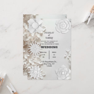 Texture Grey Nikah Faire-part de mariage islamique