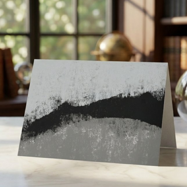 Texture noir et gris abstrait moderne (This abstract note card is perfect for a thoughtful friend on their birthday.)