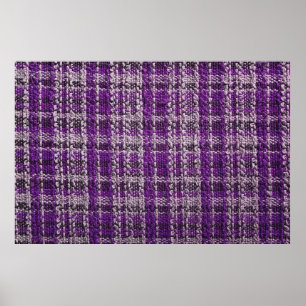 Texture of purple tartan fabric useful as a backgr poster