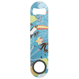 Texture tropicale avec des toucans et des colibris