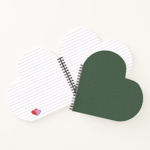 Texture verte Coeur en forme de spirale Carnet lié