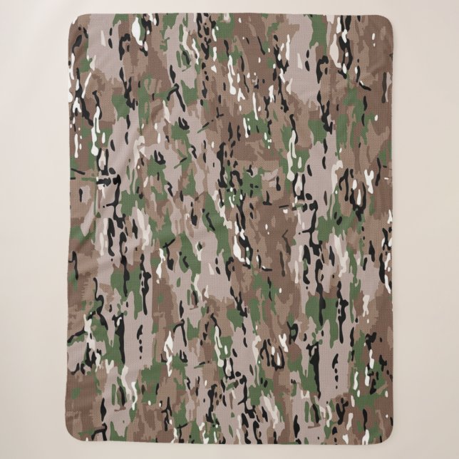 Textured Blended Army Camouflage Hund Sherpadecke (Vorderseite)