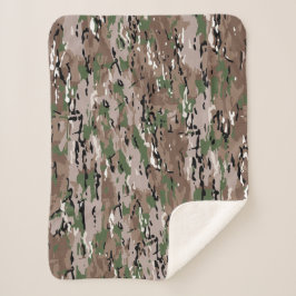 Textured Blended Army Camouflage Hund Sherpadecke
