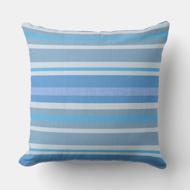 TEXTURED BLUE COTTON STRIPES Kissen werfen (Vorderseite)