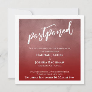 Textured Bold Red Ombre Zurückgestellt Wedding Car Einladung