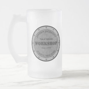 Textured Effect Shop Werkstatt Shed Man Höhle Mattglas Bierglas