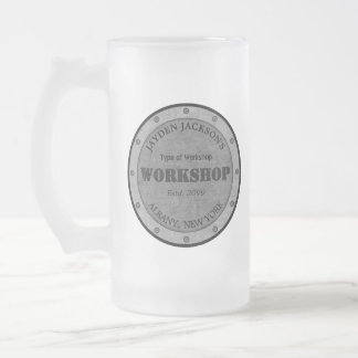 Textured Effect Shop Werkstatt Shed Man Höhle Mattglas Bierglas