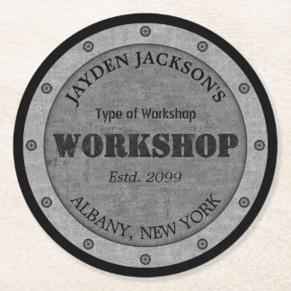 Textured Effect Shop Workshop Shed Man Cave Runder Pappuntersetzer