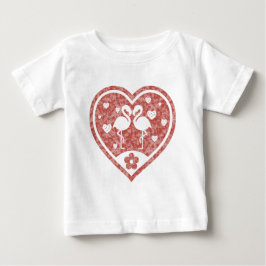 Textured Heart Flamingo Liebe Baby T-shirt