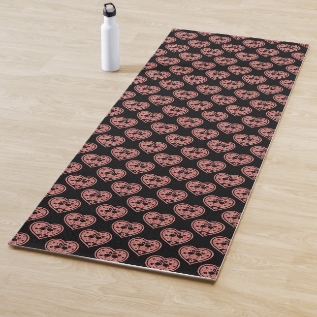 Textured Heart Flamingo Liebe - Benutzerdefinierte Yogamatte (Beispiel)