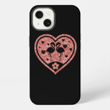 Textured Heart Flamingo Liebe Case-Mate iPhone Cas