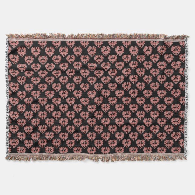 Textured Heart Flamingo Liebe Decke (Vorderseite)