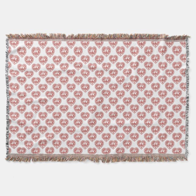 Textured Heart Flamingo Liebe Decke (Vorderseite)