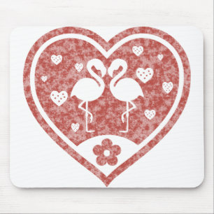 Textured Heart Flamingo Liebe Mousepad