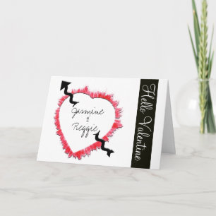 Textured Heart Shaped Kontur Hallo Custom Feiertagskarte