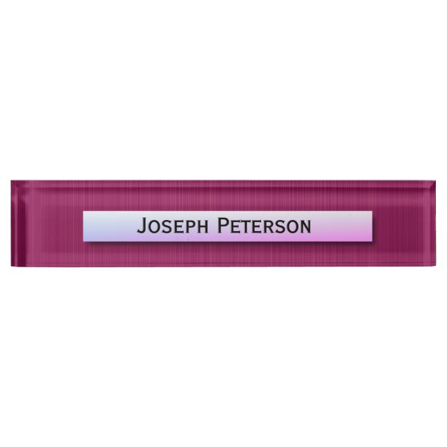 Textured Maroon Elegance Namensplakette (Vorderseite)