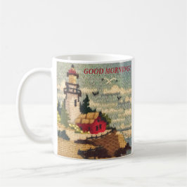 TEXTURED NEEDLEPOINT LIGHTHOS FRIEDLICHE SAASKAP KAFFEETASSE