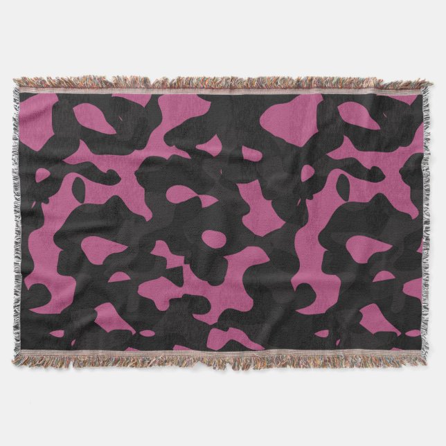  Textured pink and black camo abstract Decke (Vorderseite)