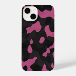 Textured pink and black camo abstract iPhone 14 Hülle