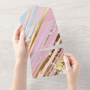 Textured Pink Background All In One Einladung